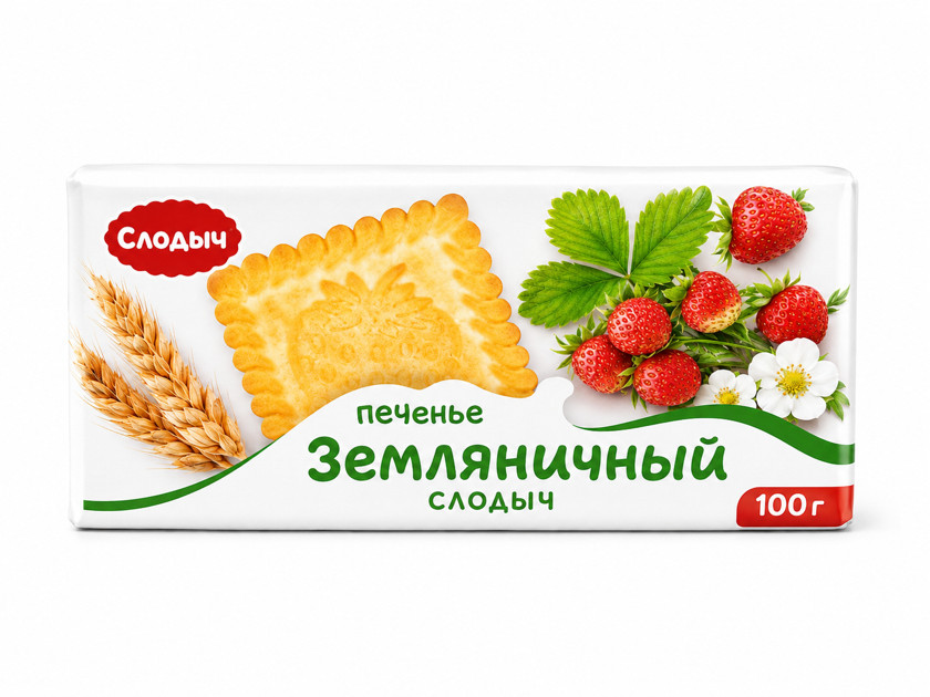 Peçenye Слодыч, çiyələkli, 100 q