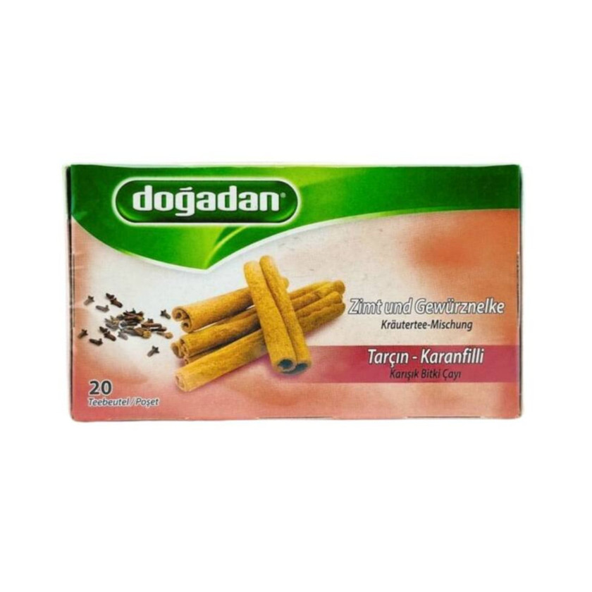 Paketləşdirilmiş çay Doğadan darçın və mixək ilə, 20 ədəd