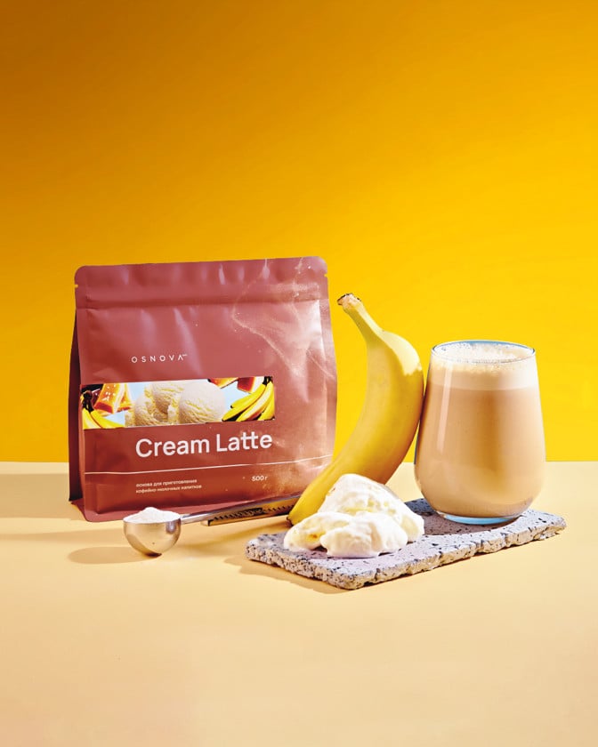 Qəhvə hazırlanması üçün toz Osnova Tech Cream Latte Banan-Duzlu karamel, 500 q