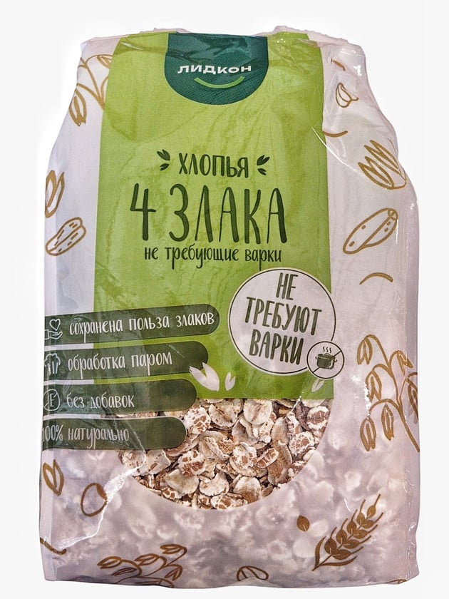 Yulaf lopalar 4 злака Лидкон, 400 q