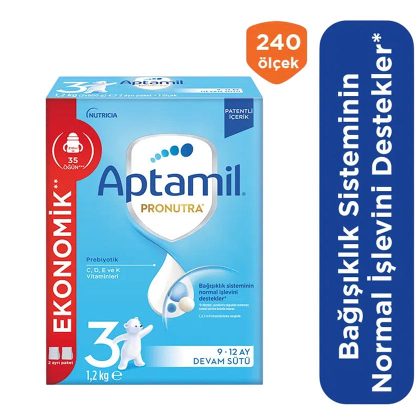 Quru südlü qatışıq Aptamil N3, 1200 q