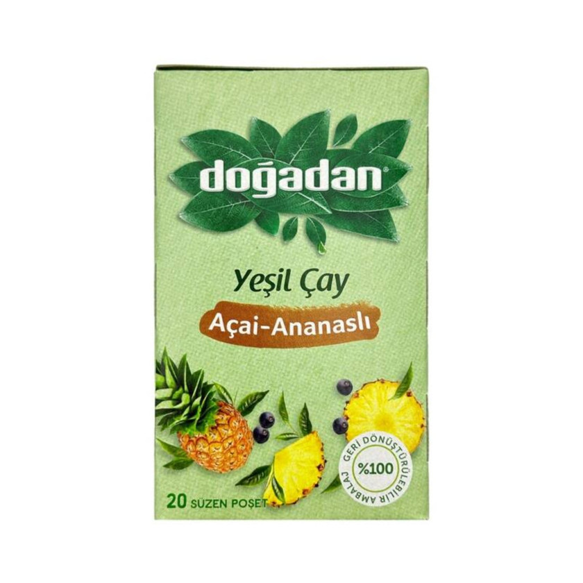 Yaşıl çay Doğadan açai və ananas ilə, 20 ədəd