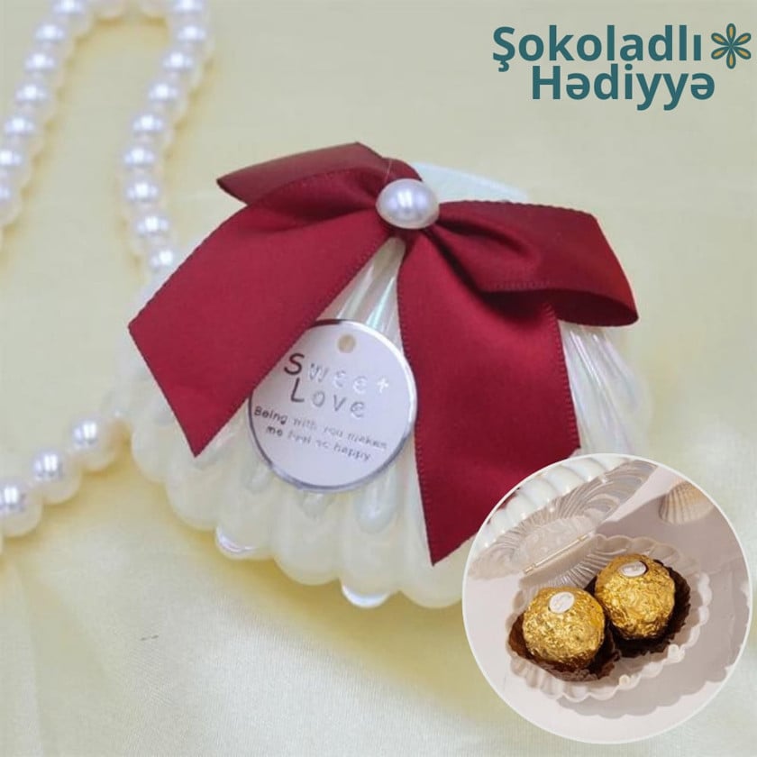 Hədiyyəlik şokolad dəsti Sweet Love, tünd qırmızı