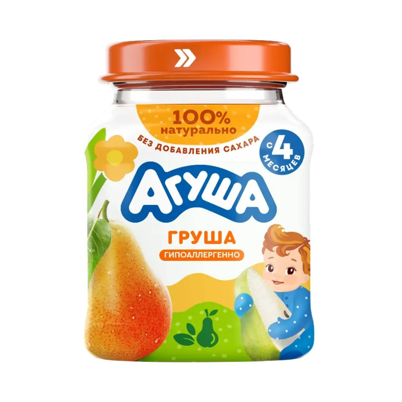 Püre uşaqlar üçün Агуша Armud, 100 q, 4 aydan