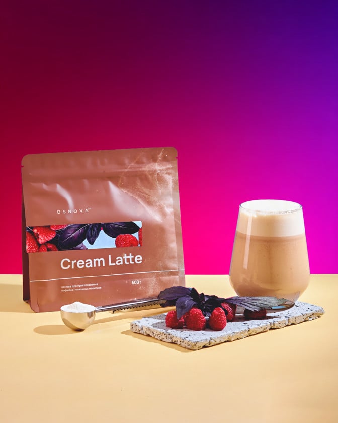 Qəhvə hazırlanması üçün toz Osnova Tech Cream Latte Moruq-Qırmızı reyhan, 500 q