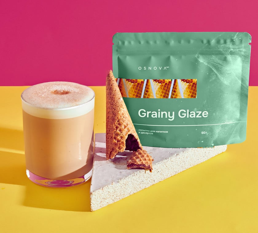 İçkilər və desertlər üçün səpinti Osnova Tech Grainy Glaze Vafli stəkanı, 50 q