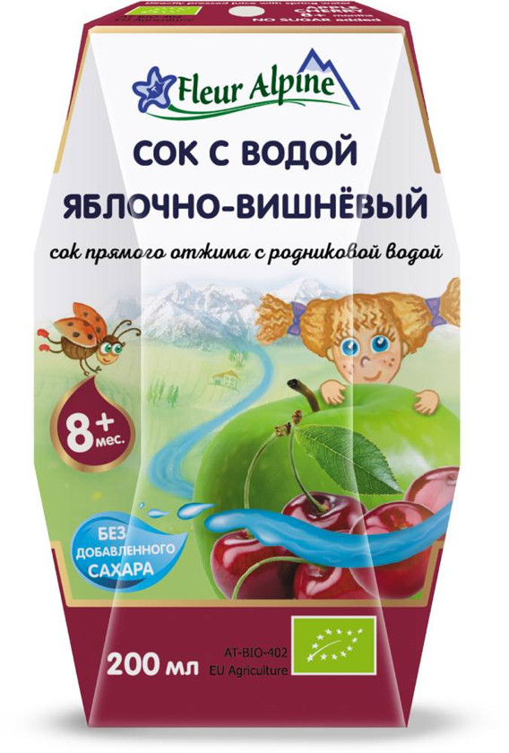 Şirə Fleur Alpine, alma/albalı, 8+ ay, 200 ml