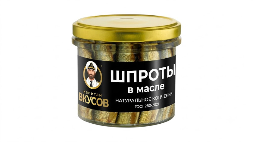 Balıq konservası Капитан Вкусов Шпроты в масле, 250 q