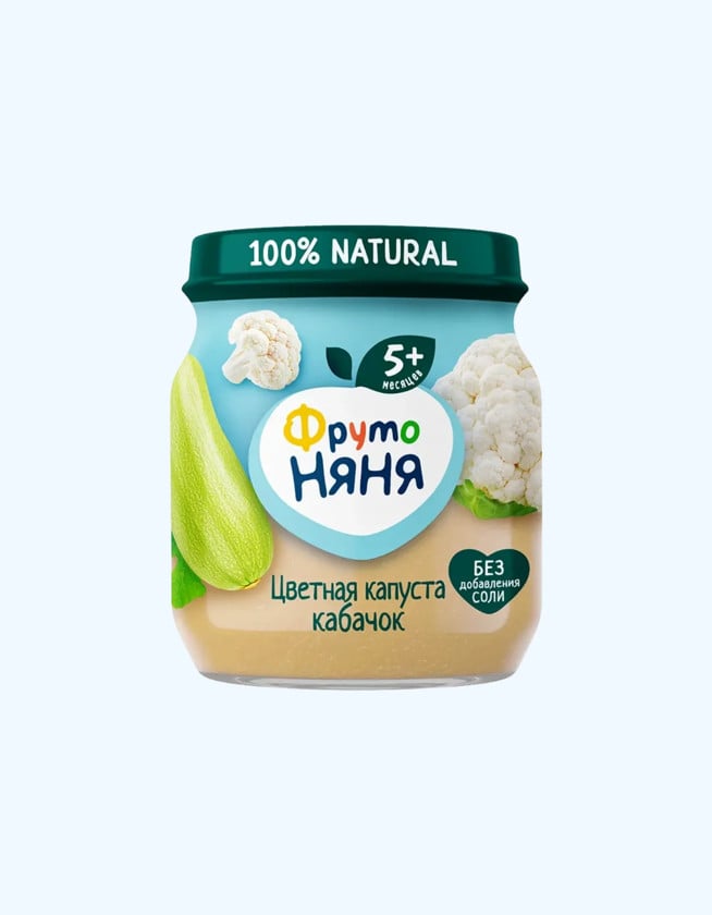 Uşaqlar üçün püre ФрутоНяня, tərəvəzli, 110 q, 5+ ay