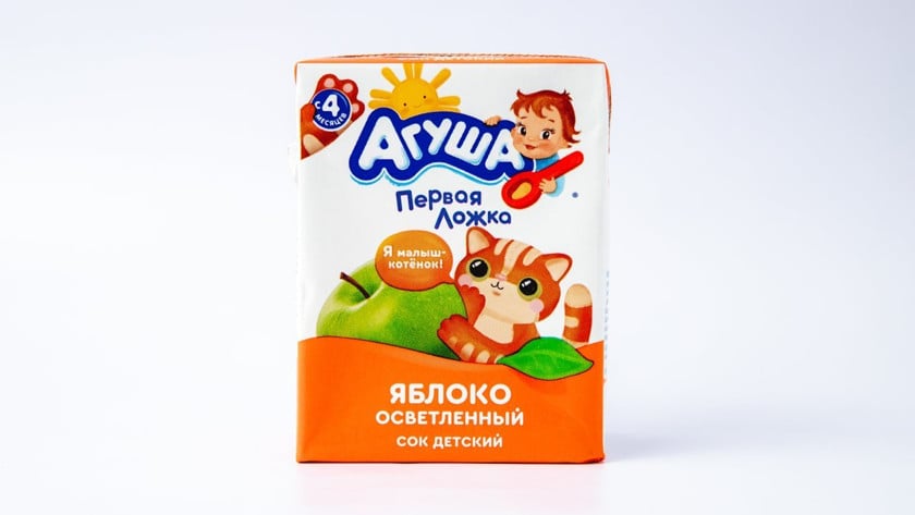 Meyvə şirəsi uşaqlar üçün Агуша Alma, 200 ml, 4 aydan
