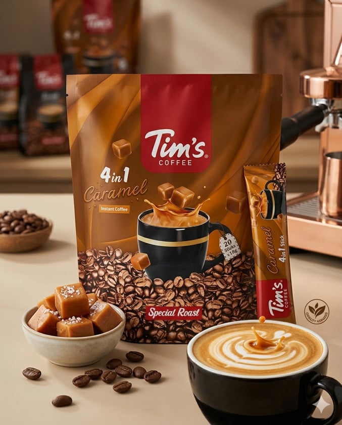 Qəhvə içkisi Tim's Coffee Caramel 4 in 1, 20 əd