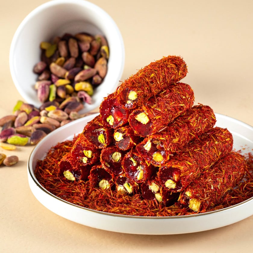 Fitil-lokum Lovelokum Saffron & Pistachio Fitil Turkish Delight, 100 q