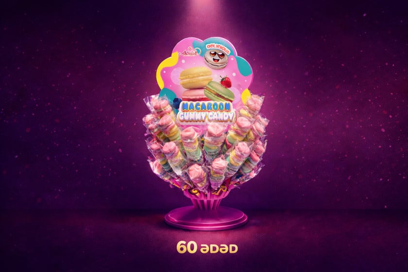 Çeynənən konfetlər Akbulak Macaroon, 18 q, 60 əd