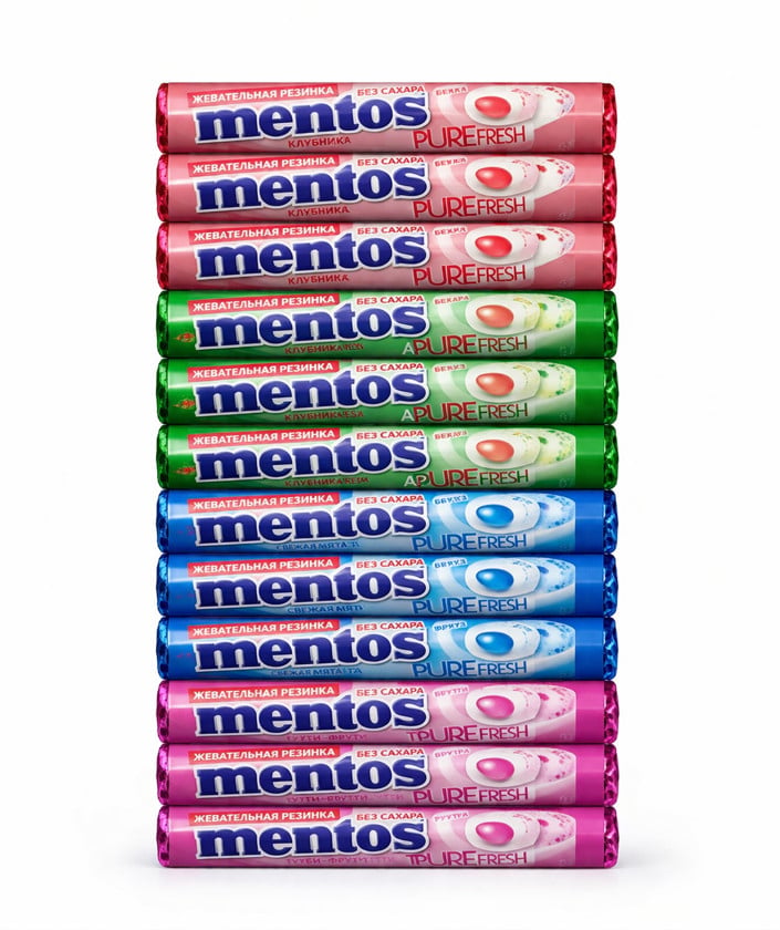 Mentos saqqız 12 əd 15.5qr 4 dad birlikdə