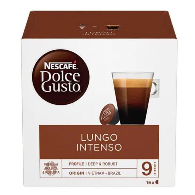 Qəhvəbişiricilər üçün kapsullar Nescafe Dolce Gusto Lungo İntenso Qovrulmuş və üyüdülmüş qəhvə, 100% qəhvə - 7613033590146Nescafe