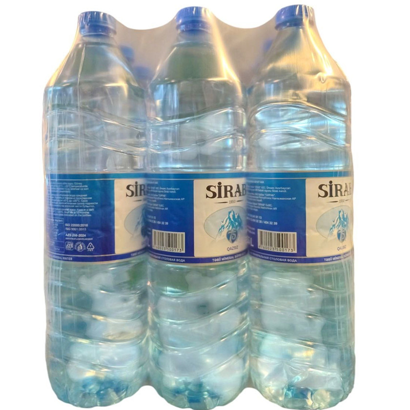 Qazsız su Sirab 1.5 l, 9 ədəd
