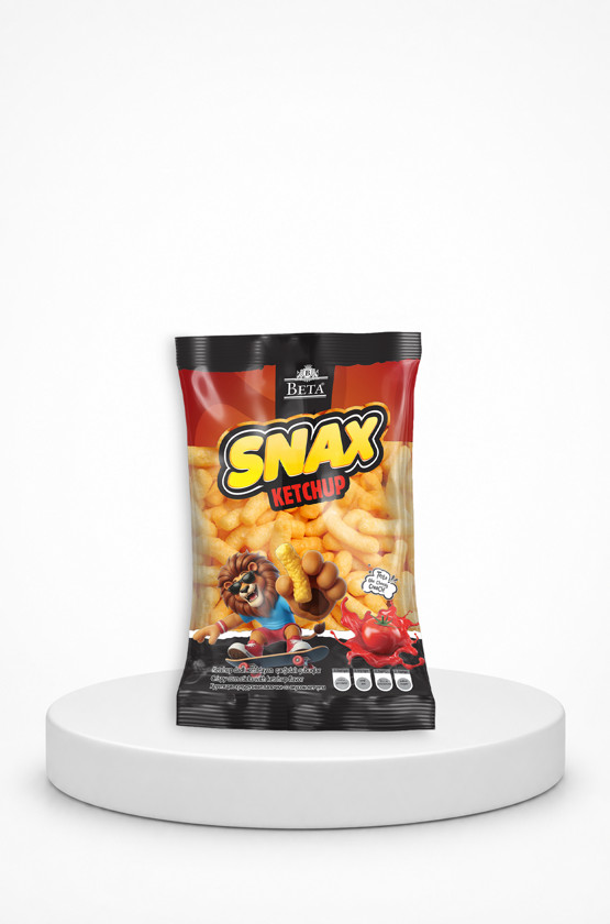 Qarğıdalı cipsi Snax, ketçup, xırçıldayan, 130 q