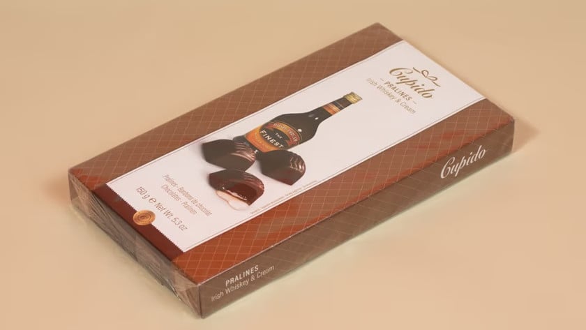 Şokolad konfetlər Cupido Alkoqollu Iris Whisky Cream, 50 q x 10 - 5400265024240