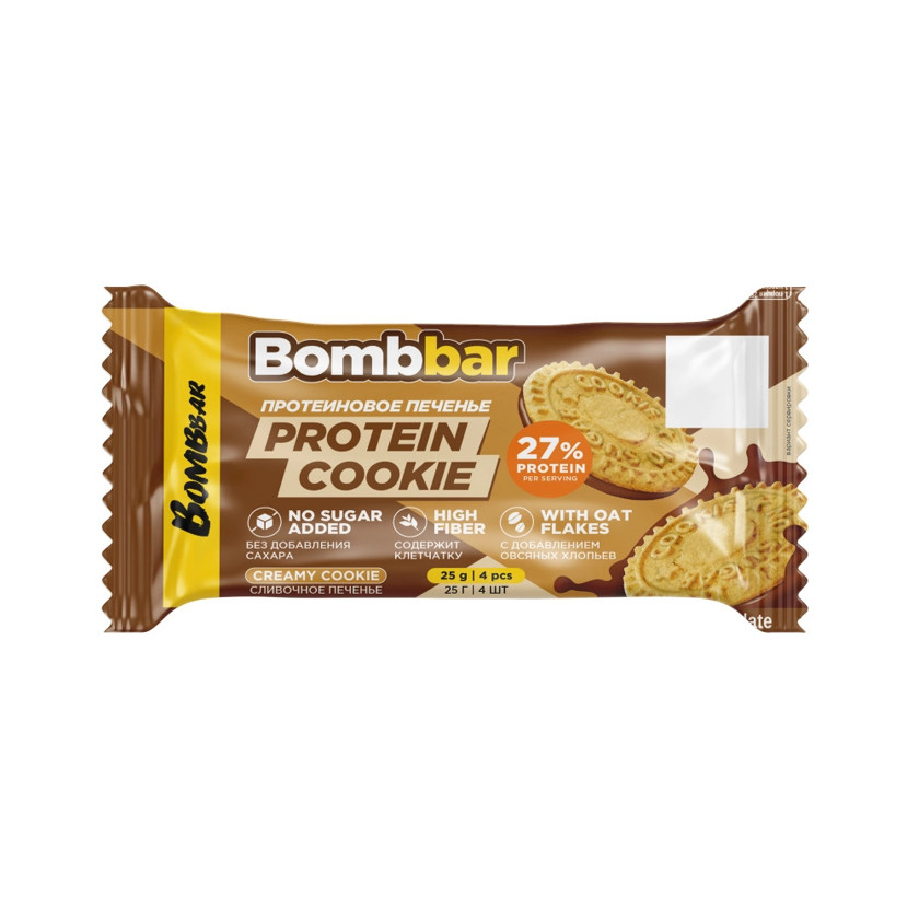 Proteinli peçenye Bombbar, qaymaqlı dadlı, şəkərsiz, 25 q