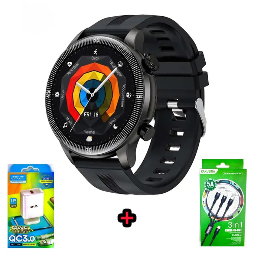 Ağıllı saat hoco y31 black smart watch gfuz ga03t 18w type c kakusiga 3in1 cable