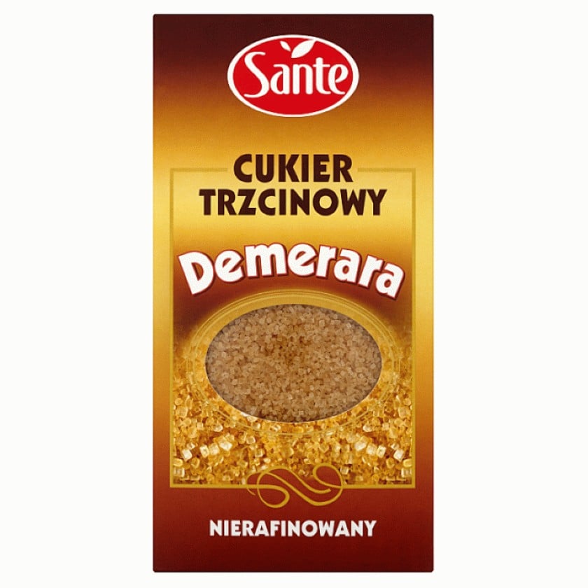 Qəhvəyi şəkər Sante Demerara, təmizlənməmiş, 500 q