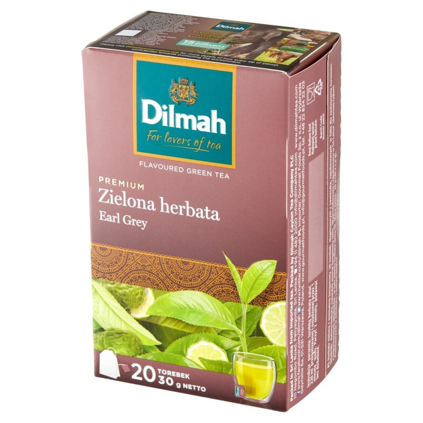 Paket yaşıl çay Dilmah Premium Zielona herbata Earl Grey 20 əd, 30 q