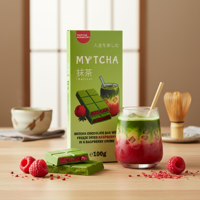 Şokolad Mytcha Matcha Raspberry, 100 q
