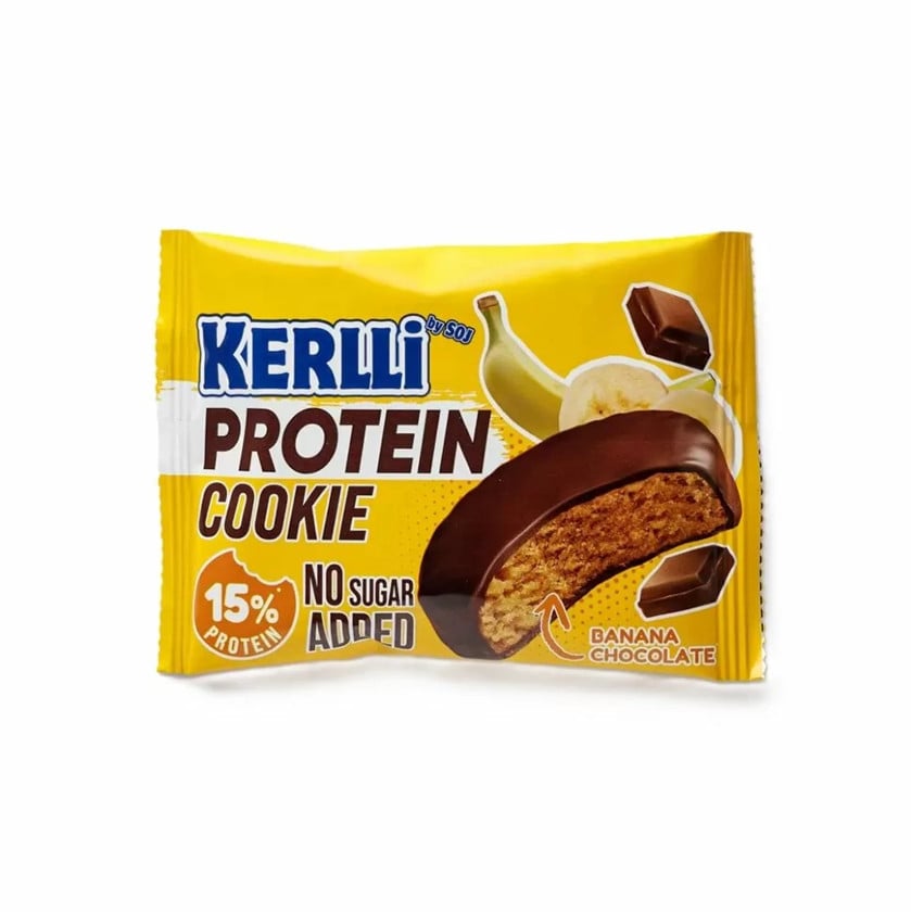Proteinli peçenye SOJ Kerlli, şəkərsiz, bananlı, 45 q