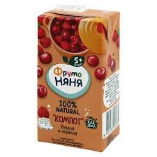 Uşaq üçün kompot ФрутоНяня, albalı-moruq, 200 ml