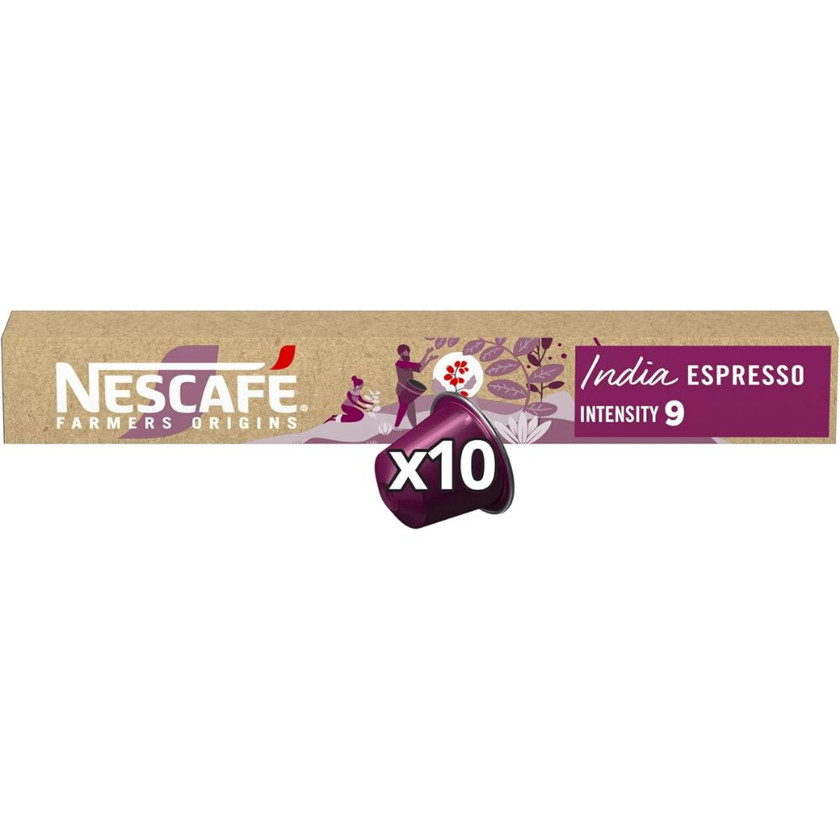 Kapsullarda qəhvə Nescafe Farmers Origin India Espresso Intensity 9, 10 əd