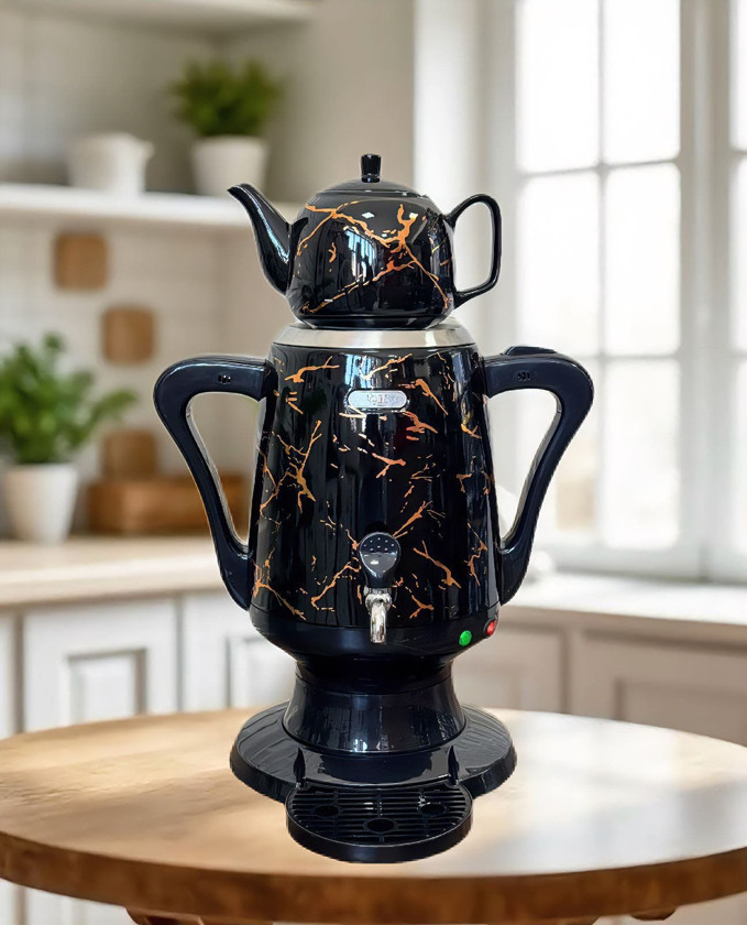 ᐈ Elektrikli samovar Elif, 3 lt tutumlu, 1 lt dəm çayniki, paslanmayan ...