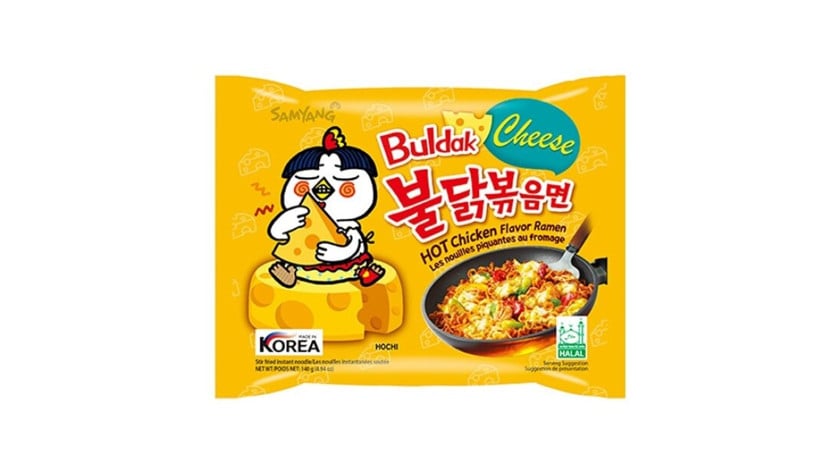 Əriştə Samyang Buldak pendir sousunda, acılı toyuq dadı ilə, 140 q