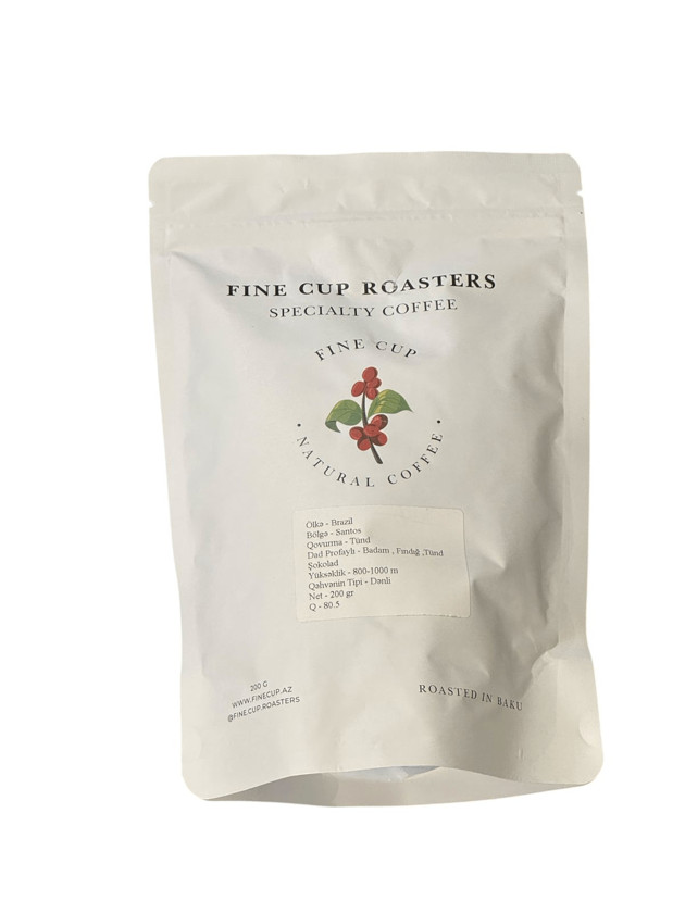 Qəhvə dənələri Fine Cup Roasters Brazil Santos, 200 q - finecup1