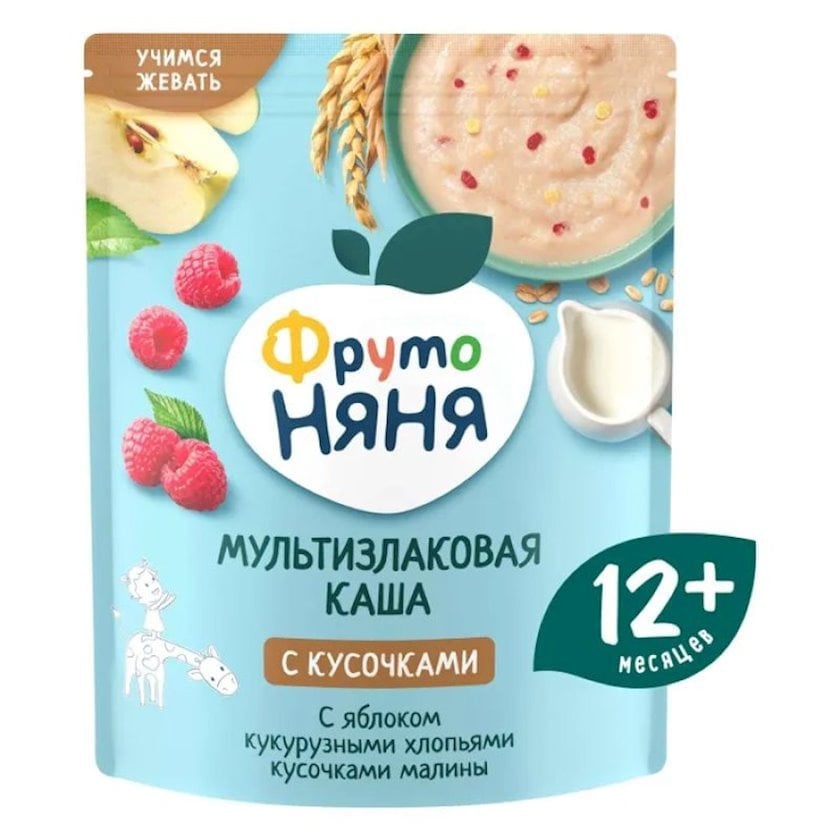 Multitaxıl sıyıq ФрутоНяня, alma və moruq tikələri ilə, 12 ay
