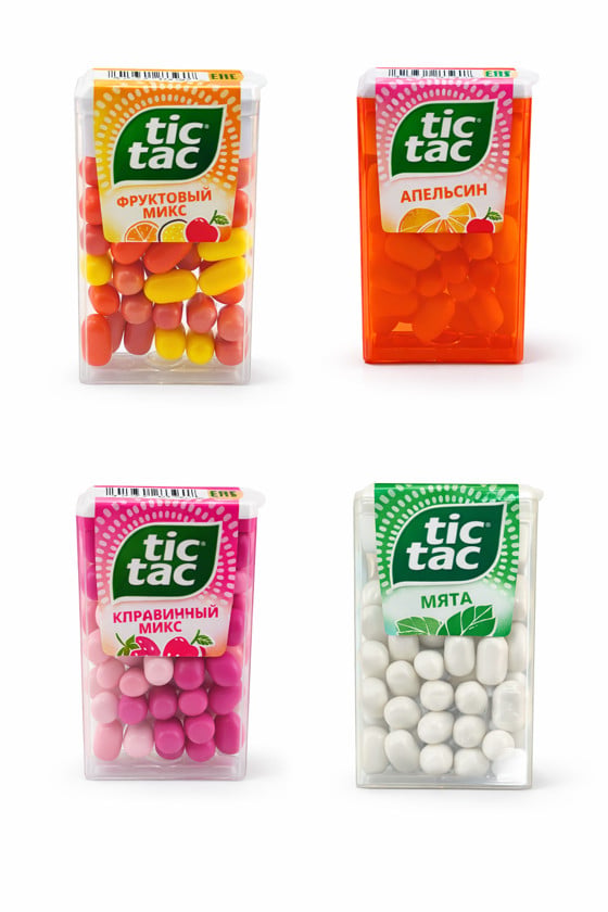 Tic tac nanə,çiyələk,portağal,qarışıq 4 ədəd 16qr