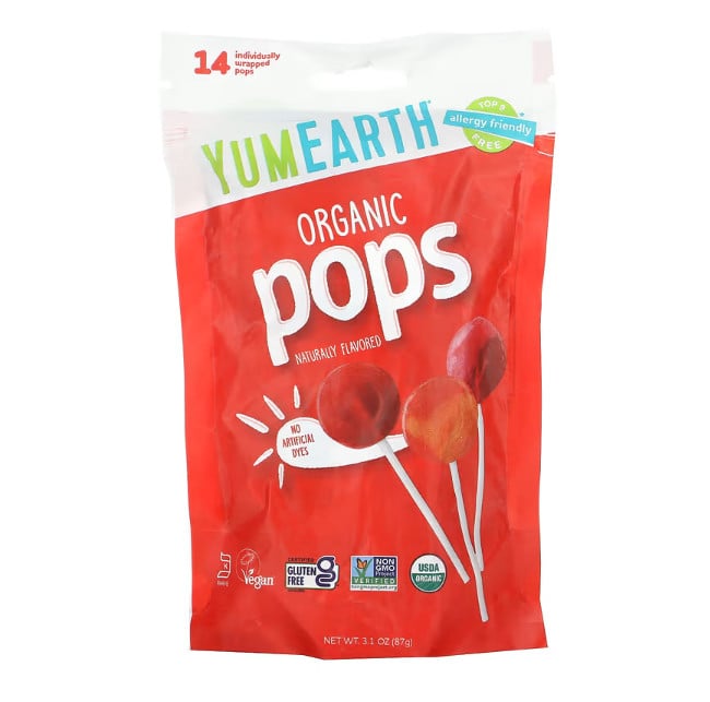 Lollipop YumEarth Organic Pops Assorted, 87 q