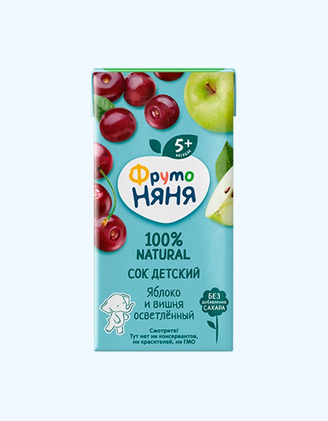 Uşaq şirəsi ФрутоНяня яблоко и вишня, 5+ ay