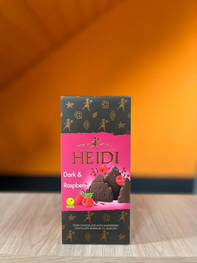 Tünd şokolad plitkası Heidi moruqlu, 80q