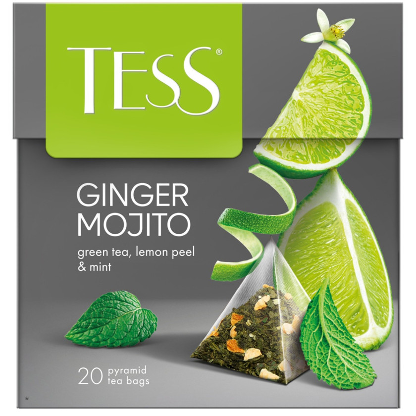 Zəncəfil və nanəli yaşıl paket çayı Tess Ginger Mojito, 20 ədəd