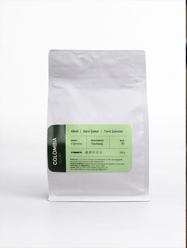 Qəhvə dənələri Columbia Decaf 250 q - cofferica_107