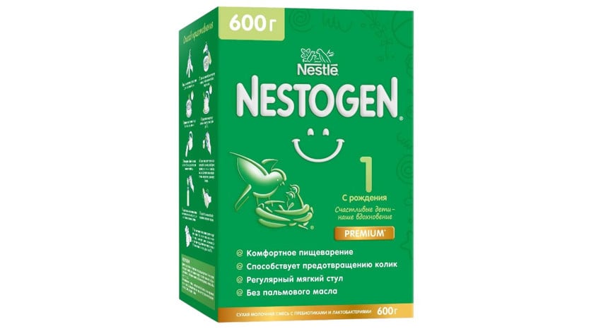Quru südlü qarışıq Nestogen 1, doğulduğu andan etibarən, 600 qr - 61902