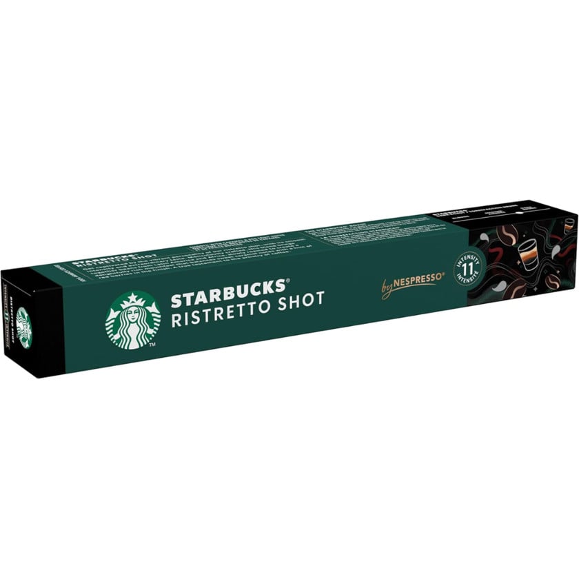 Kapsullarda qəhvə Starbucks Ristretto Shot by Nespresso, Dark Roast, Coffee Capsules 10 Capsules