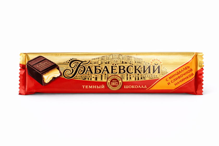 Tünd şokolad, badam və qaymaqlı Бабаевский, 50 q