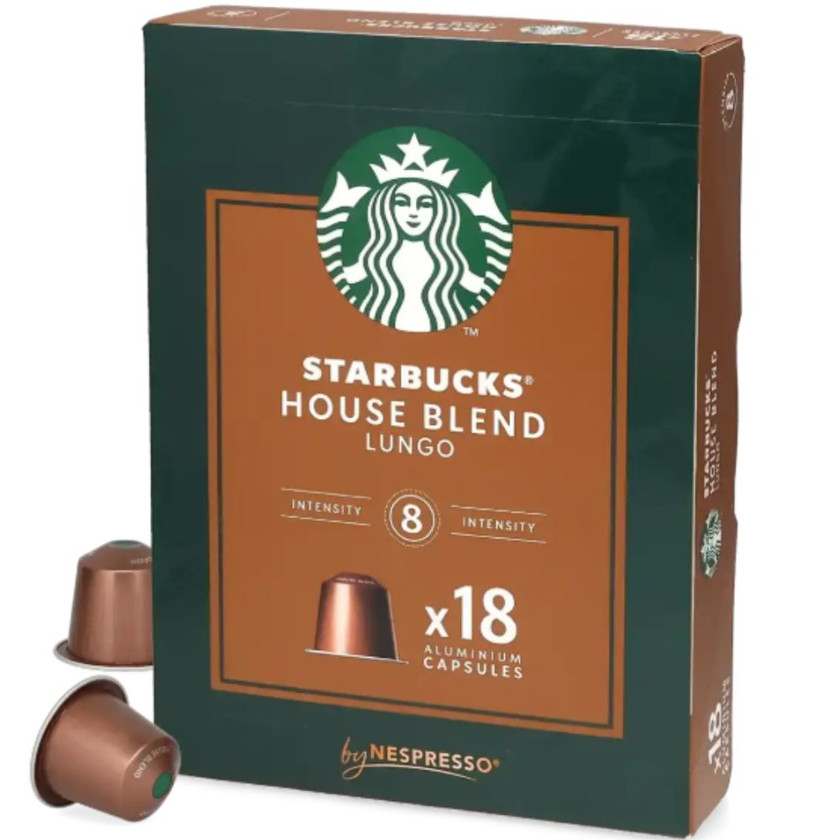 Kapsullarda qəhvə Starbucks House Blend, Nespresso Original, Lungo, 18 ədəd