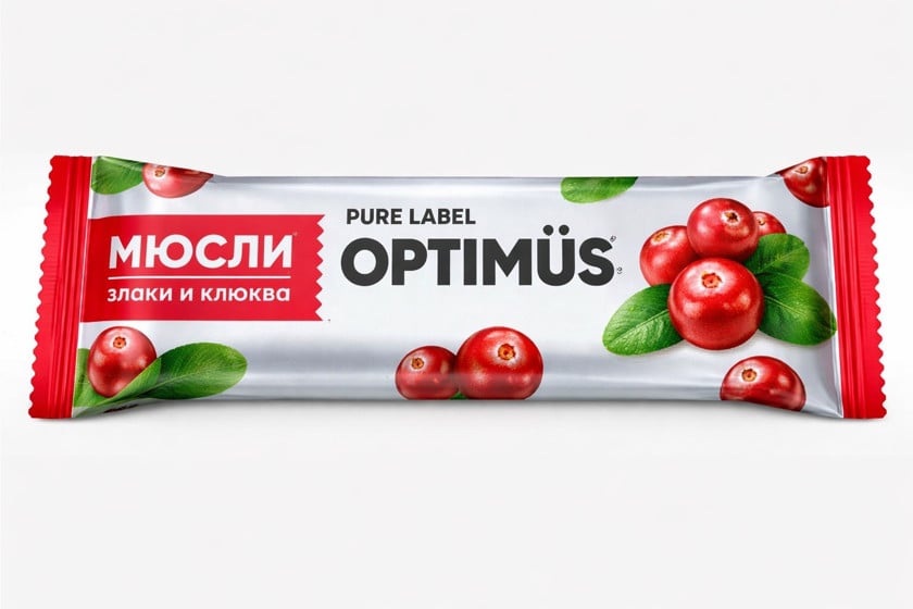 Taxıl barı Optimus Pure Label Клюква 25 q
