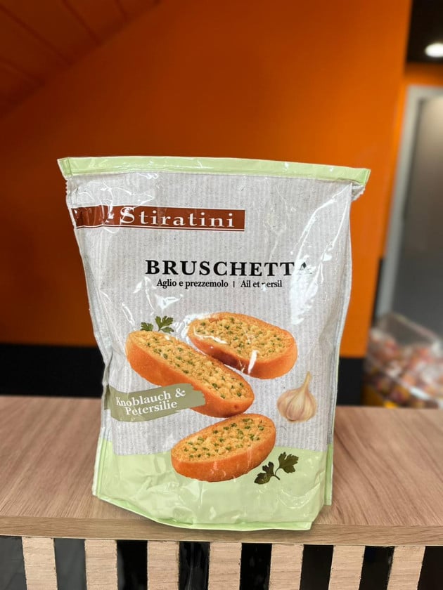 Sarımsaq & Cəfəri dadlı brusket Stiratini, 160 q