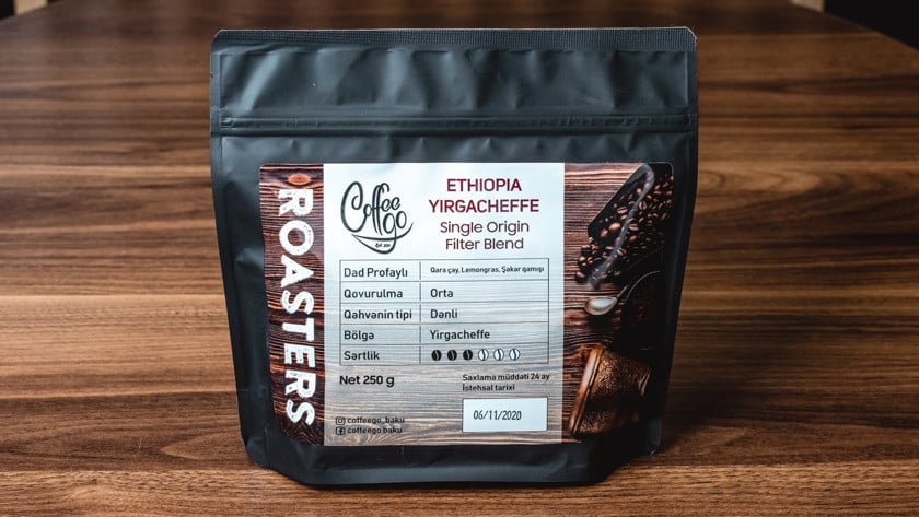 Qəhvə dənələri Ethiopia Yirgacheffe, 250 q