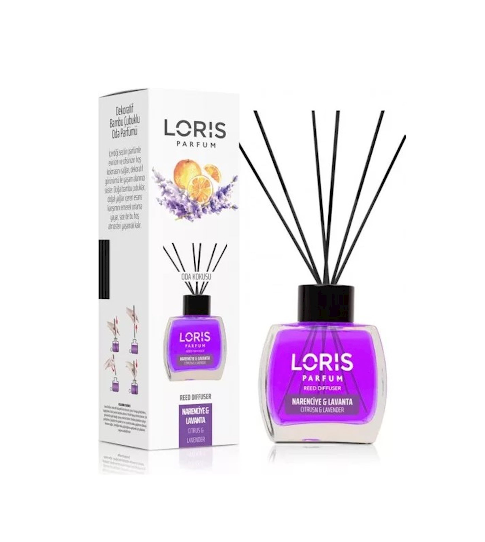 Ароматический диффузор Loris Parfum Citrus & Lavender, 120 мл, фиолетовый -  купить в Баку. Цена, обзор, отзывы, продажа