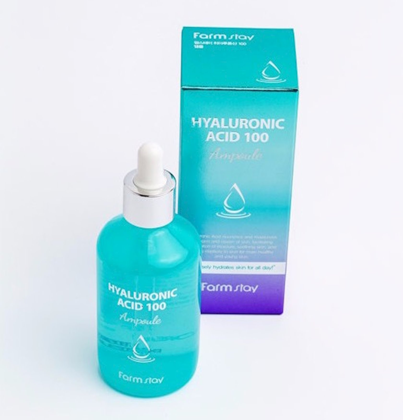 Ампульная сыворотка FarmStay Hyaluronic acid 100 ampoule с гиалуроновой ...