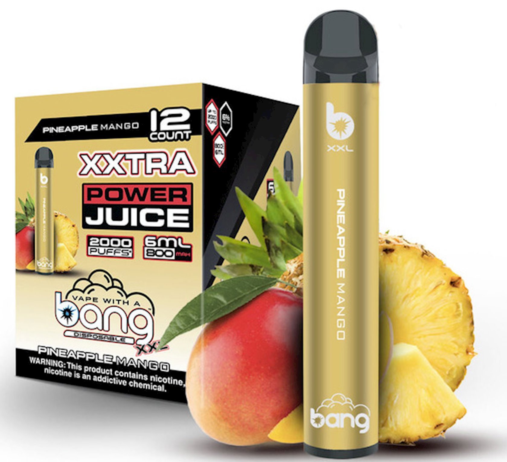 Elektron siqaret Bang XXL Power Juice Pineapple Mango 2000 Puffs ...